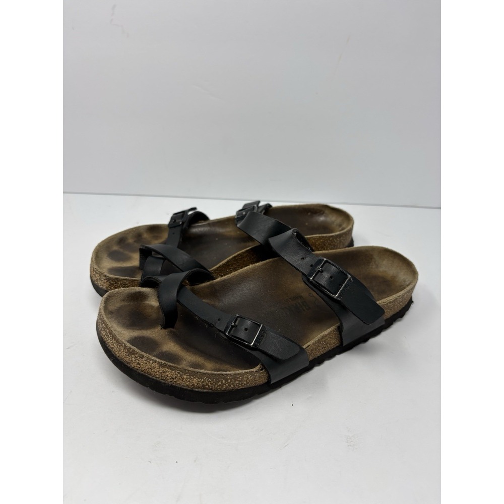 Birkenstock Mayari Black Birko-Flor Toe Loop Sandals Womens 40 L9 M7 READ